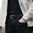 Load image into Gallery viewer, Dress Belt - Black / Silver (29 mm)
