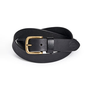 Dress Belt - Black / Antique Brass (29 mm)